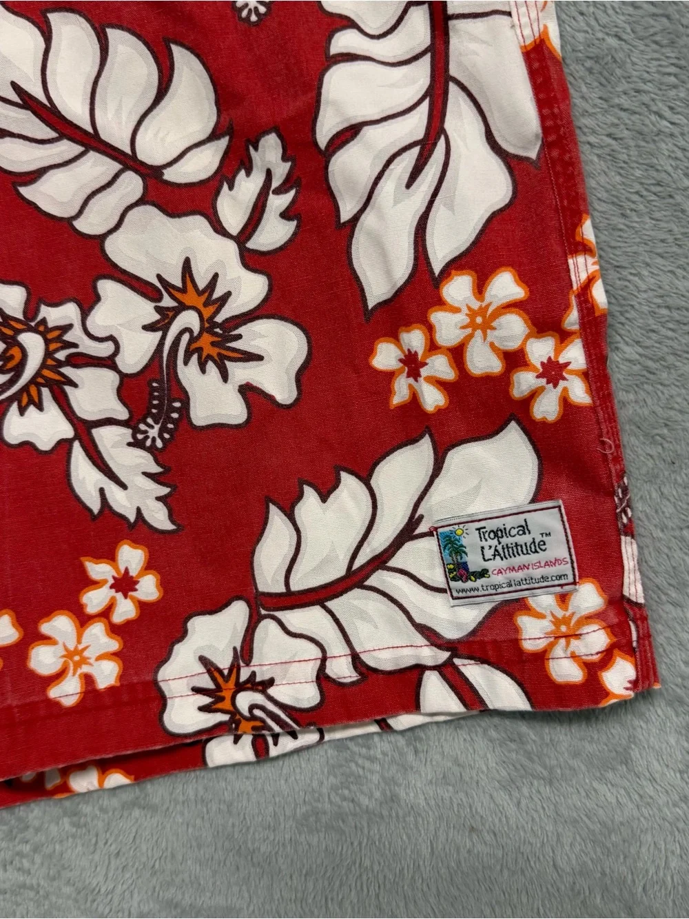 Vintage Tropical L’Attitude Mens 38 Board Shorts Hawaiian Floral Surf Y2K Swim